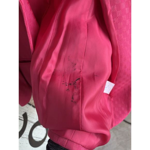 Vintage Louis Feraud Virgin Wool 2 Piece Blazer And Skirt - Size 10 - Pink - Picture 15 of 16